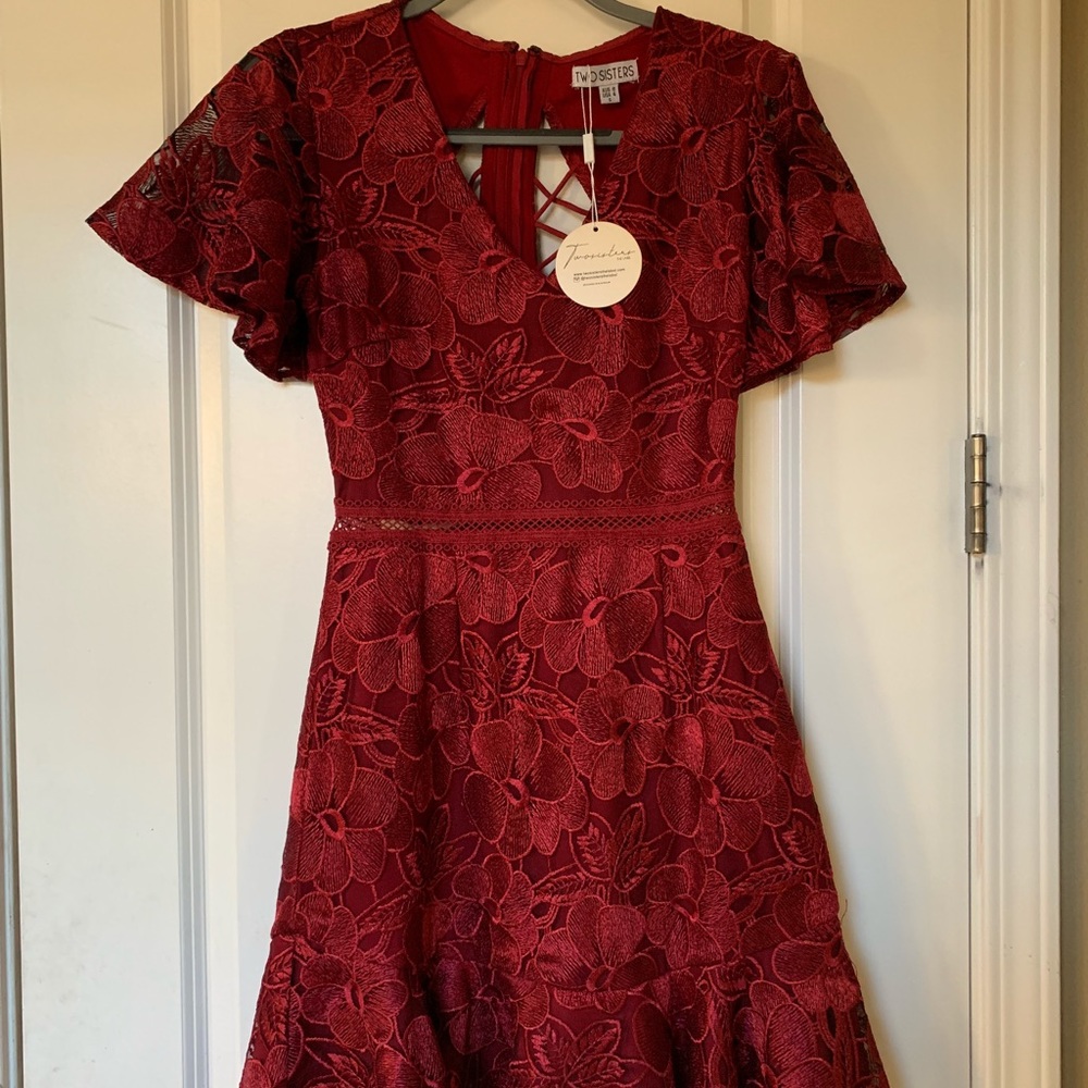 Mini Red lace dress